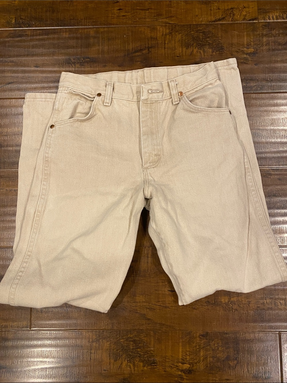 Kids Wrangler Cream Back-Pocket Denim Jeans